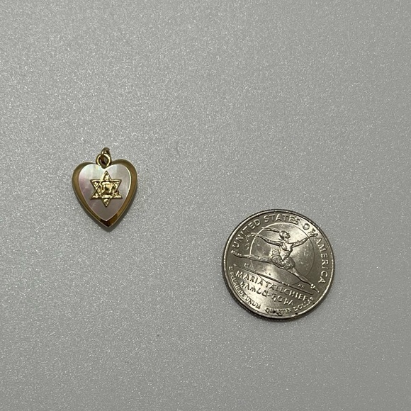 Jewelry - Vintage 14K Gold Heart Locket Star of David Pendant Jewish Religious Jewelry